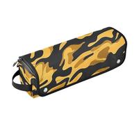 Borsa da viaggio per attrezzi da capelli con cuscinetto resistente al calore, grande custodia da viaggio per ferro arricciacapelli, piastra per capelli piatti, custodia da donna mimetica dorata e nera