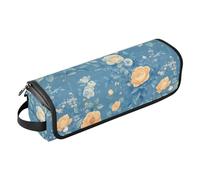 Borsa da viaggio per attrezzi da donna con begonia gialla e tappetino resistente al calore, impermeabile, portatile, aperta, piatta, borsa da viaggio per arricciacapelli, piastra per capelli