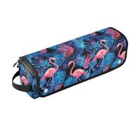 Borsa da viaggio per attrezzi da donna con fenicottero blu della foresta pluviale con cuscinetto resistente al calore per ferro arricciacapelli, borsa da viaggio per utensili caldi e accessori per la
