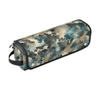 Borsa da viaggio per attrezzi da donna con tappetino in ferro grande, custodia da viaggio per ferri da stiro, piastre, ferri arricciacapelli, mimetico militare verde acqua mimetica