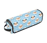 Borsa da viaggio per attrezzi da viaggio con motivo di pecora bianca con tappetino resistente al calore, con cerniera, antipolvere, per stirare, utensili caldi e accessori per la cura dei capelli