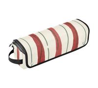 Borsa da viaggio per attrezzi per capelli con cuscinetto resistente al calore, motivo a righe dipinto a mano