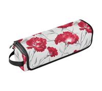 Borsa da viaggio per attrezzi per capelli con garofano rosso con tappetino rimovibile resistente al calore portatile organizer per strumenti per lo styling dei capelli per ferro arricciacapelli