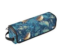 Borsa da viaggio per attrezzi per capelli con simpatici uccelli sotto la pioggia e tappetino resistente al calore, custodia da viaggio a doppio strato per piastre, piastre e arricciacapelli, accessori