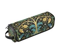 Borsa da viaggio per attrezzi per capelli da donna e tappetino resistente al calore, grande custodia da viaggio per Straigheners Curling Iron Dryer William Morris Green Life Tree Organizer portatile
