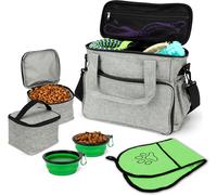 Borsa Da Viaggio per Cani - Con Ciotole Pieghevoli - Borse Organizer Multifunzio