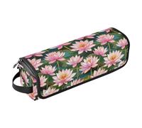 Borsa da viaggio per capelli con fiori e pittura a olio in oro rosa, da donna, con cuscinetto resistente al calore, grande custodia da viaggio per raddrizzatori, ferro arricciacapelli, asciugacapelli