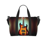 Borsa da viaggio per chitarra e basso, strumento musicale, borsa da viaggio, borsa da viaggio per donne, borsa sportiva da palestra, borsone da allenamento, durante la notte, Nero , Taglia unica