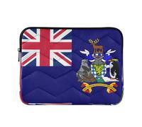 Borsa da viaggio per computer portatile, 33-35 cm, fodera morbida, bandiera della Georgia del Sud e delle Isole Sandwich meridionali, borsa da trasporto per tablet per uomini e donne