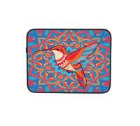 Borsa da viaggio per computer portatile con colibrì etnico colorato blu borsa per computer portatile borsa per il trasporto per il lavoro da 17 pollici