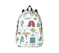 Borsa da viaggio per computer portatile in tela astratta di biologia chimica 4, anti-acqua e cinghie ergonomiche per lavoro aziendale per università, Nero , M