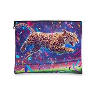 Borsa da viaggio per cosmetici con stampa animalier colorata, borsa da viaggio per donne, piccola borsa portatile in tela con cerniera, borsa da toilette per la cura della pelle delle feste