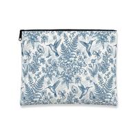 Borsa da viaggio per cosmetici vintage botanica, blu floreale, borsa da viaggio per donne, organizer portatile in tela con cerniera, borsa da toilette primaverile per la cura della pelle, Blu, 7x9