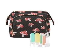 Borsa da viaggio per cultura trousse cosmetica carino funghi forestali per donne uomini ragazze cartoni animati impermeabile organizer trucco borsa per utensili da viaggio multicustodia cosmetica,