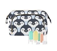 Borsa da viaggio per cultura, trousse per cosmetici, simpatico pinguino, neonato, per donne, uomini, ragazze, pinguini, impermeabile, beauty case, organizer per utensili da viaggio, multi, valigetta