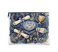 Borsa da viaggio per diploma di laurea, per donne e ragazze, piccola borsa portatile in tela con cerniera, borsa da toeletta classe 2026, 17,8 x 22,9 cm
