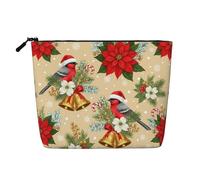 Borsa da viaggio per donna - Borsa per il trucco impermeabile piccola e carina a forma di cardinale nordico natalizio per ragazze e bambine - Borsa pieghevole per cosmetici, pennelli, strumenti, acces