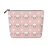 Borsa da viaggio per donna - Borsa per il trucco impermeabile piccola e carina a forma di cuore di pecora per ragazze e bambine - Borsa pieghevole per cosmetici, pennelli, strumenti, accessori per art