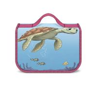 Borsa da viaggio per donna con gancio per appendere, borsa per il trucco, borsa cosmetica impermeabile Finding Sea Turtles
