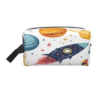 Borsa da viaggio per donna e uomo - Borse da toilette cosmetiche impermeabili, accessori per il lavaggio, organizer, pianeti spaziali, razzi