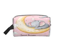 Borsa da viaggio per donna e uomo - Borse da toilette impermeabili per cosmetici, accessori e organizer, Elephants Sleep Moon