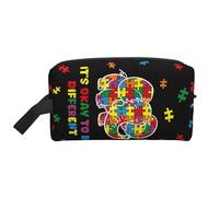 Borsa da viaggio per donna e uomo - Borse da toilette impermeabili per cosmetici, accessori, organizer, elefante, consapevolezza dell'autismo