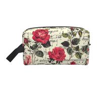 Borsa da viaggio per donna e uomo - Borse da toilette impermeabili per cosmetici, accessori, organizer, rose, note musicali