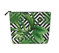 Borsa da viaggio per donne, con pianta tropicale e palma, borsa cosmetica di grande capacità, organizer con cerniera per uso quotidiano