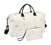 Borsa da viaggio per il fine settimana, con graffiti a pois, colore beige, borsa da toeletta per allenamento, pieghevole