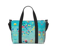 Borsa da viaggio per il fine settimana stampata con palloncini colorati blu borsa da viaggio a tracolla per adulti borsa da viaggio adatta per viaggi campeggio picnic