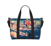 Borsa da viaggio per il fine settimana stampata con palloncini colorati da uomo in volo borsa da viaggio per adulti borsa da viaggio adatta per viaggi campeggio picnic