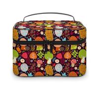 Borsa da viaggio per il trucco a forma di fungo, con scomparti per cosmetici da donna, organizer con manico morbido, grande capacità, per la cura della pelle, da uomo, per campeggio, matrimonio, tru