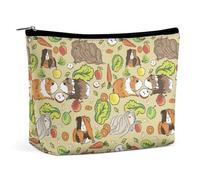 Borsa da viaggio per il trucco, borsa cosmetica impermeabile di grande capacità, astuccio per il trucco portatile con cerniera, borsa tote da donna dal design estetico, cibo vegetale, simpatici porcel