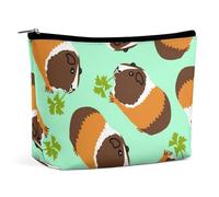 Borsa da viaggio per il trucco, borsa cosmetica impermeabile di grande capacità, astuccio per il trucco portatile con cerniera, borsa tote da donna dal design estetico, simpatico porcellino d'India