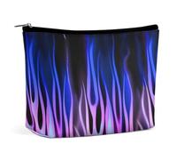 Borsa da viaggio per il trucco, borsa cosmetica impermeabile di grande capacità, viola, blu, fuoco, fiamma, borsa portaoggetti per accessori personalizzati, borsa tote da donna dal design estetico