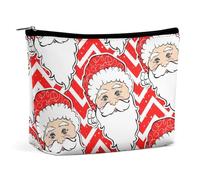 Borsa da viaggio per il trucco, borsa cosmetica portatile, grande capacità, borsa impermeabile per il trucco, borsa con cerniera per articoli essenziali da viaggio per le donne, buon Natale, Babbo Nat