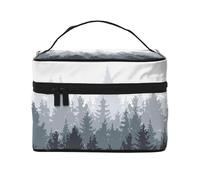 Borsa da viaggio per il trucco, borsa portatile da toilette, borsa da toilette per uomini e donne con paesaggio anime, graffiti, Foresta Tranquillo