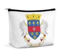 Borsa da viaggio per il trucco con bandiera di Saint Barthelemy, organizer per cosmetici impermeabile per donne e ragazze
