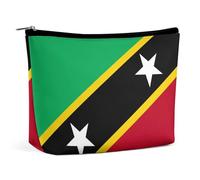 Borsa da viaggio per il trucco con bandiera di Saint Kitts, organizer per cosmetici impermeabile per donne e ragazze