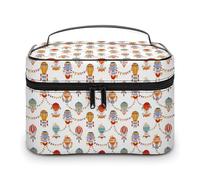 Borsa da viaggio per il trucco con mongolfiere, per donne, organizer per cosmetici con scomparti per manici morbidi, grande capacità per uomo, borsa da toilette per la cura della pelle, custodia per