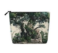 Borsa da viaggio per il trucco da donna Big Tree, grande capacità, impermeabile, monostrato, in canapa sintetica, con cerniera, portatile, organizer per cosmetici.