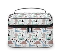 Borsa da viaggio per il trucco da donna con dinosauri anime colorati ad, organizer per cosmetici con scomparti per manici morbidi, grande capacità per uomo, borsa da toilette per la cura