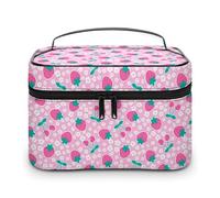 Borsa da viaggio per il trucco da donna con margherite e fiori, con manico morbido, grande borsa da toilette per la cura della pelle, da uomo, da campeggio, per il trucco da sposa.