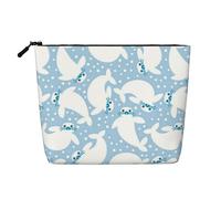 Borsa da viaggio per il trucco da donna con sigillo carino, grande capacità, impermeabile, monostrato, in imitazione canapa, con cerniera, portatile, organizer per cosmetici.