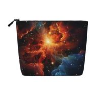 Borsa da viaggio per il trucco Deep Space, grande capacità, per donna, impermeabile, monostrato, in canapa sintetica, con cerniera, portatile, organizer per cosmetici.