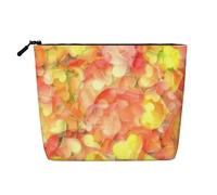 Borsa da viaggio per il trucco di grande capacità Fallen Leaf Love per San Valentino, per donna, impermeabile, monostrato, in finta canapa, portatile, con cerniera
