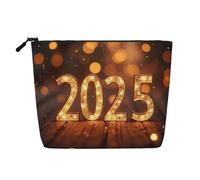 Borsa da viaggio per il trucco di grande capacità per San Valentino 2025, per donna, impermeabile, monostrato, in imitazione canapa, con cerniera, portatile