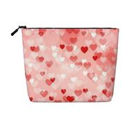 Borsa da viaggio per il trucco di grande capacità per San Valentino, modello Flash Of Love, per donna, impermeabile, monostrato, in finta canapa, con cerniera, portatile.