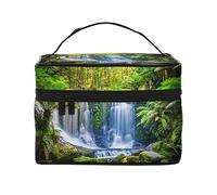 Borsa da viaggio per il trucco di varie verdure, borsa cosmetica impermeabile pieghevole borsa da toilette regalo per insegnanti, Piante tropicali verdi, Taglia unica