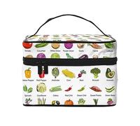 Borsa da viaggio per il trucco di varie verdure, borsa cosmetica impermeabile pieghevole borsa da toilette regalo per insegnanti, Verdure Varie, Taglia unica